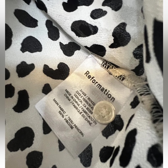 Reformation Violet Blouse In Ocelot Shirt Womens Size Small Button Down - Picture 4 of 7